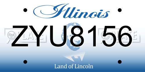 ZYU8156 Illinois License Plate