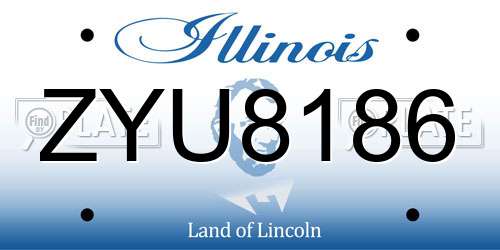 ZYU8186 Illinois License Plate