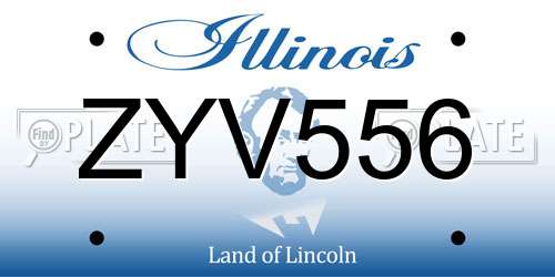 ZYV556 Illinois License Plate