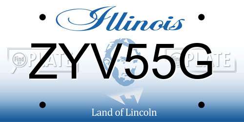 ZYV55G Illinois License Plate