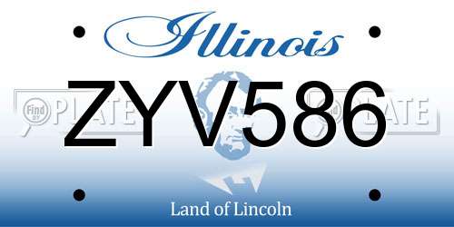 ZYV586 Illinois License Plate
