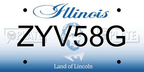 ZYV58G Illinois License Plate