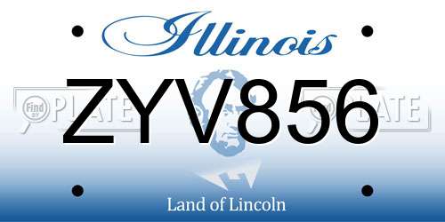 ZYV856 Illinois License Plate