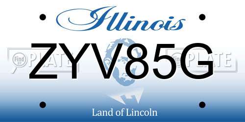 ZYV85G Illinois License Plate