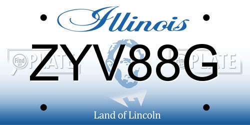 ZYV88G Illinois License Plate
