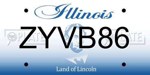 ZYVB86 Illinois License Plate