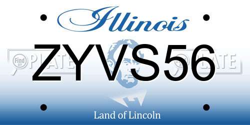 ZYVS56 Illinois License Plate