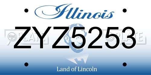 ZYZ5253 Illinois License Plate