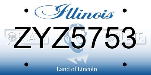 ZYZ5753 Illinois License Plate