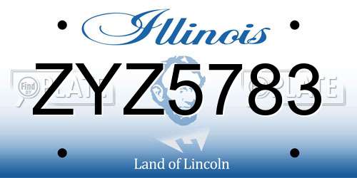 ZYZ5783 Illinois License Plate