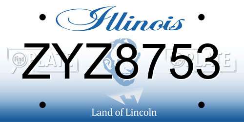ZYZ8753 Illinois License Plate