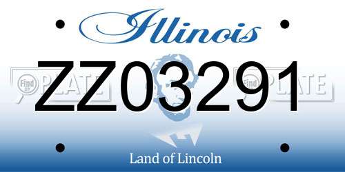 ZZ03291 Illinois License Plate