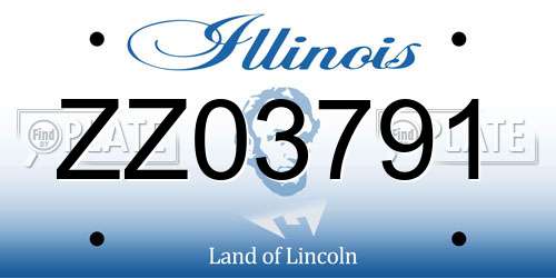 ZZ03791 Illinois License Plate