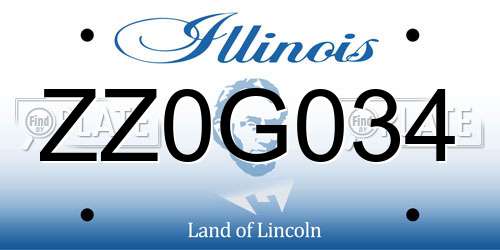 ZZ0G034 Illinois License Plate