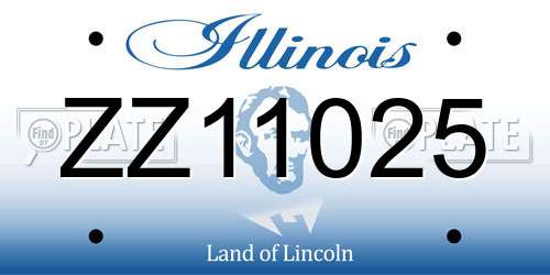 ZZ11025 Illinois License Plate