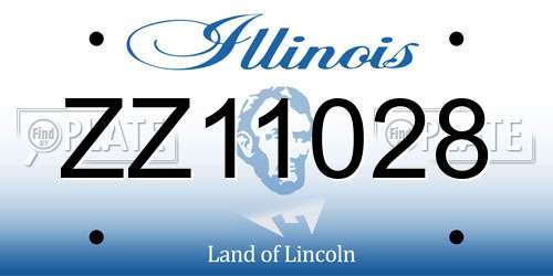 ZZ11028 Illinois License Plate