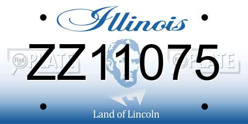ZZ11075 Illinois License Plate