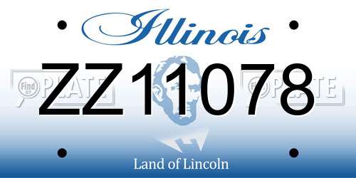 ZZ11078 Illinois License Plate