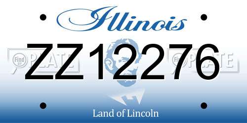 ZZ12276 Illinois License Plate