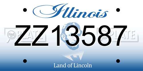 ZZ13587 Illinois License Plate