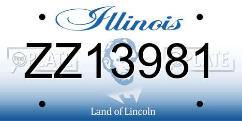 ZZ13981 Illinois License Plate