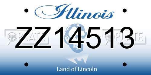 ZZ14513 Illinois License Plate