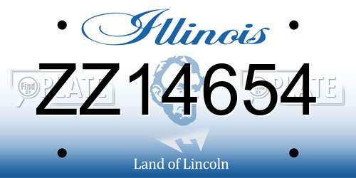 ZZ14654 Illinois License Plate