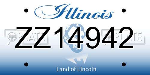 ZZ14942 Illinois License Plate
