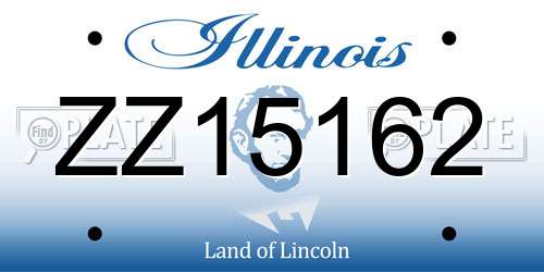 ZZ15162 Illinois License Plate