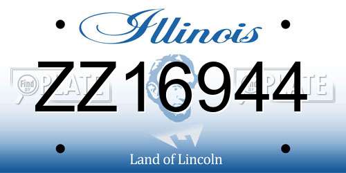 ZZ16944 Illinois License Plate