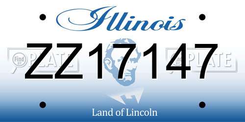 ZZ17147 Illinois License Plate