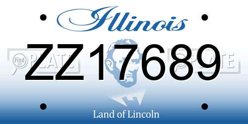 ZZ17689 Illinois License Plate
