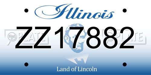 ZZ17882 Illinois License Plate