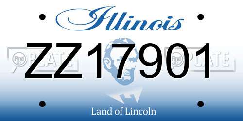 ZZ17901 Illinois License Plate