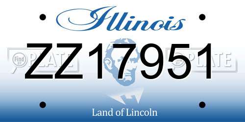 ZZ17951 Illinois License Plate