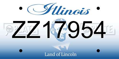 ZZ17954 Illinois License Plate