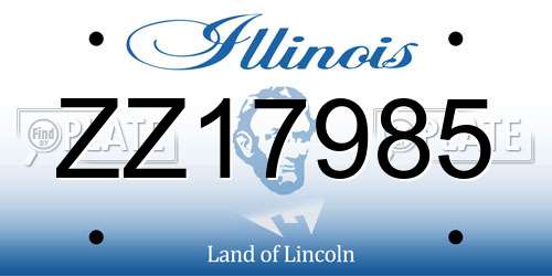 ZZ17985 Illinois License Plate