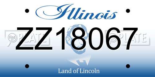 ZZ18067 Illinois License Plate