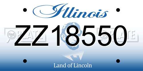 ZZ18550 Illinois License Plate