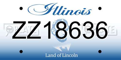 ZZ18636 Illinois License Plate