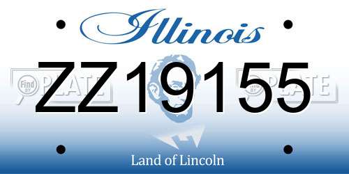ZZ19155 Illinois License Plate