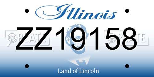 ZZ19158 Illinois License Plate