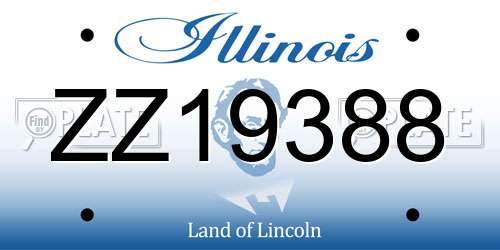 ZZ19388 Illinois License Plate