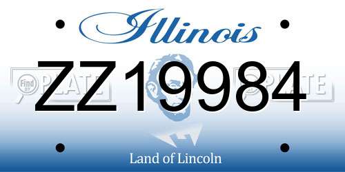 ZZ19984 Illinois License Plate