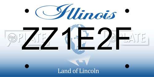 ZZ1E2F Illinois License Plate