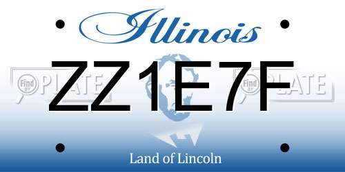 ZZ1E7F Illinois License Plate