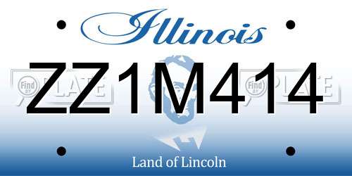 ZZ1M414 Illinois License Plate