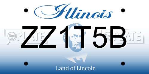 ZZ1T5B Illinois License Plate