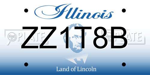 ZZ1T8B Illinois License Plate