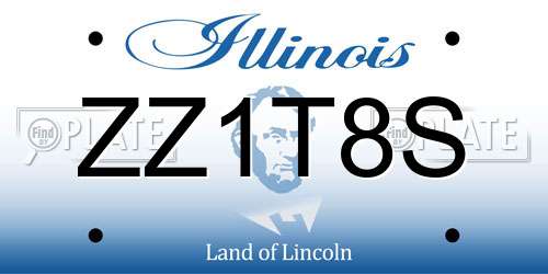 ZZ1T8S Illinois License Plate